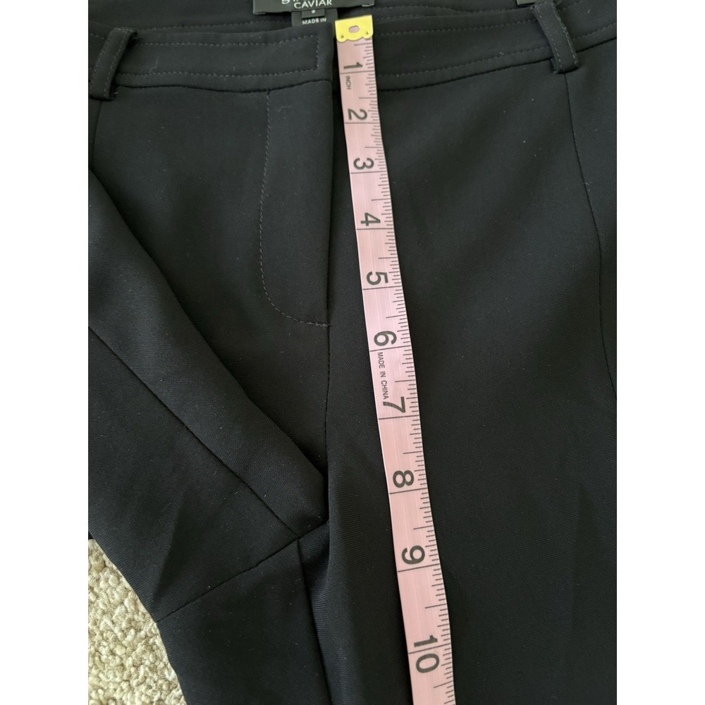 St. John Caviar Womens Jennifer‎ Pants Black Flat Front Slacks Size 6 - Picture 6 of 7